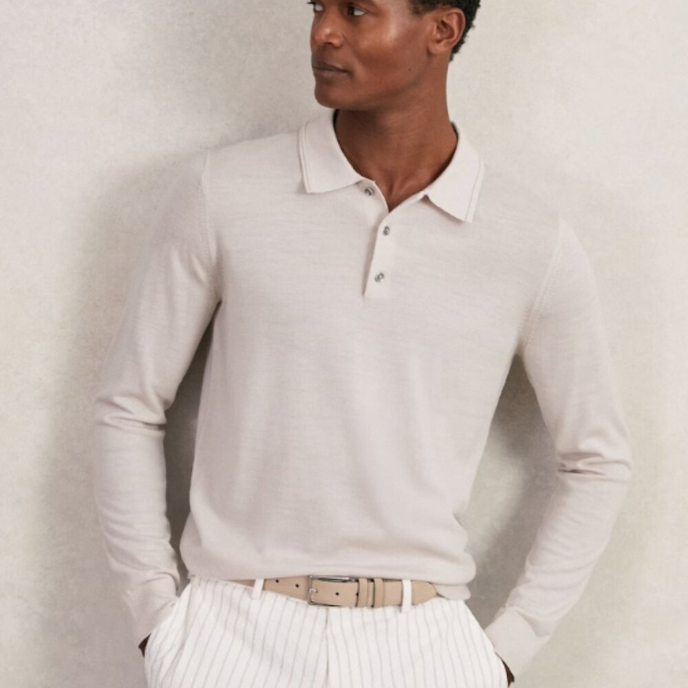 Reiss Trafford polo long sleeve, Large, NWT!